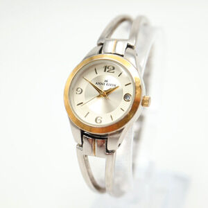Anne Klein Womens Two Tone Watch 23mm Date Bracelet 10/7407 with New Battery